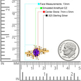 Oval Marquise Simulated Cubic Zirconia Ring 925 Sterling Silver