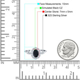 Art Deco Engagement Ring Oval Simulated Cubic Zirconia 925 Sterling Silver