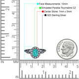 Art Deco Engagement Ring Oval Simulated Cubic Zirconia 925 Sterling Silver