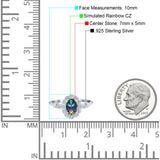 Art Deco Engagement Ring Oval Simulated Cubic Zirconia 925 Sterling Silver