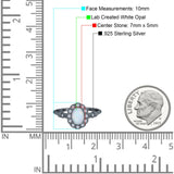 Art Deco Engagement Ring Oval Simulated Cubic Zirconia 925 Sterling Silver