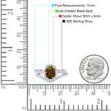 Oval Two Piece Halo Round Simulated Cubic Zirconia Ring 925 Sterling Silver