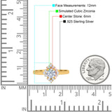 Art Deco Halo Engagement Ring Round Simulated Cubic Zirconia 925 Sterling Silver