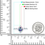 Art Deco Halo Engagement Ring Round Simulated Cubic Zirconia 925 Sterling Silver