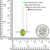 Halo Style Oval Engagement Ring Simulated Cubic Zirconia 925 Sterling Silver