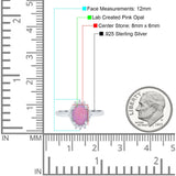 Halo Style Oval Engagement Ring Simulated Cubic Zirconia 925 Sterling Silver