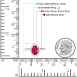 Halo Style Oval Engagement Ring Simulated Cubic Zirconia 925 Sterling Silver