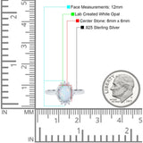 Halo Style Oval Engagement Ring Simulated Cubic Zirconia 925 Sterling Silver