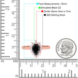 Halo Teardrop Pear Wedding Ring Simulated Cubic Zirconia 925 Sterling Silver