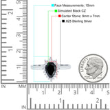 Halo Teardrop Pear Wedding Ring Simulated Cubic Zirconia 925 Sterling Silver