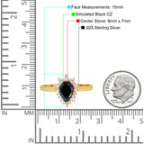 Halo Teardrop Pear Wedding Ring Simulated Cubic Zirconia 925 Sterling Silver