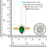 Halo Teardrop Pear Wedding Ring Simulated Cubic Zirconia 925 Sterling Silver