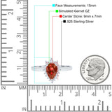 Halo Teardrop Pear Wedding Ring Simulated Cubic Zirconia 925 Sterling Silver