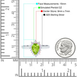 Halo Teardrop Pear Wedding Ring Simulated Cubic Zirconia 925 Sterling Silver