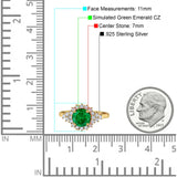 Halo Vintage Engagement Ring Round Simulated Cubic Zirconia 925 Sterling Silver