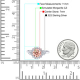 Halo Vintage Engagement Ring Round Simulated Cubic Zirconia 925 Sterling Silver