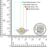 Halo Vintage Engagement Ring Round Simulated Cubic Zirconia 925 Sterling Silver