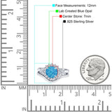Two Piece Halo Engagement Ring Round Simulated Cubic Zirconia 925 Sterling Silver