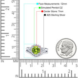 Two Piece Halo Engagement Ring Round Simulated Cubic Zirconia 925 Sterling Silver