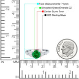 Art Deco Engagement Ring Round Simulated Cubic Zirconia 925 Sterling Silver