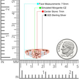 Art Deco Engagement Ring Round Simulated Cubic Zirconia 925 Sterling Silver
