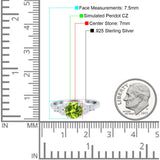 Art Deco Engagement Ring Round Simulated Cubic Zirconia 925 Sterling Silver