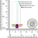 Emerald Cut Wedding Engagement Ring Simulated Cubic Zirconia 925 Sterling Silver