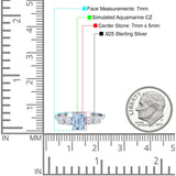 Emerald Cut Wedding Engagement Ring Simulated Cubic Zirconia 925 Sterling Silver