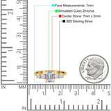 Emerald Cut Wedding Engagement Ring Simulated Cubic Zirconia 925 Sterling Silver