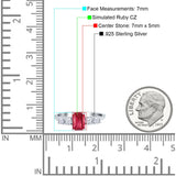 Emerald Cut Wedding Engagement Ring Simulated Cubic Zirconia 925 Sterling Silver