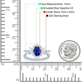 Two Piece Art Deco Marquise Simulated CZ Wedding Ring 925 Sterling Silver