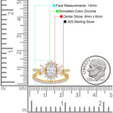 Two Piece Art Deco Marquise Simulated CZ Wedding Ring 925 Sterling Silver