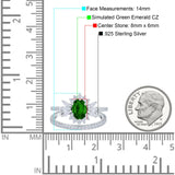 Two Piece Art Deco Marquise Simulated CZ Wedding Ring 925 Sterling Silver