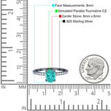 Oval Solitaire Accent Wedding Ring Simulated Cubic Zirconia 925 Sterling Silver