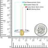 Oval Solitaire Accent Wedding Ring Simulated Cubic Zirconia 925 Sterling Silver