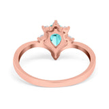 Teardrop V Chevron Engagement Ring Simulated Cubic Zirconia 925 Sterling Silver