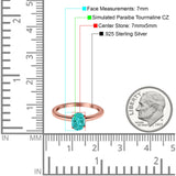 Simulated Cubic Zirconia Cathedral Wedding Ring 925 Sterling Silver Center Stone-(7mmx5mm)