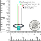 Oval Cut Simulated Cubic Zirconia Cathedral Wedding Ring 925 Sterling Silver Center Stone-(8mmx6mm)