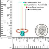 Oval Cut Simulated Cubic Zirconia Cathedral Wedding Ring 925 Sterling Silver Center Stone-(8mmx6mm)