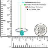 Oval Cut Simulated Cubic Zirconia Cathedral Wedding Ring 925 Sterling Silver Center Stone-(8mmx6mm)
