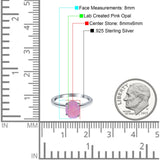Oval Cut Simulated Cubic Zirconia Cathedral Wedding Ring 925 Sterling Silver Center Stone-(8mmx6mm)