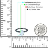 Oval Cut Simulated Cubic Zirconia Cathedral Wedding Ring 925 Sterling Silver Center Stone-(8mmx6mm)
