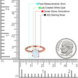 Oval Cut Simulated Cubic Zirconia Cathedral Wedding Ring 925 Sterling Silver Center Stone-(8mmx6mm)