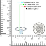 Oval Cut Simulated Cubic Zirconia Cathedral Wedding Ring 925 Sterling Silver Center Stone-(8mmx6mm)
