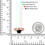 Round Simulated Cubic Zirconia Cathedral Wedding Ring 925 Sterling Silver Center Stone-(6mm)