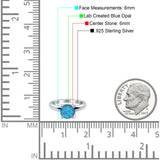 Round Simulated Cubic Zirconia Cathedral Wedding Ring 925 Sterling Silver Center Stone-(6mm)