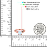 Round Simulated Cubic Zirconia Cathedral Wedding Ring 925 Sterling Silver Center Stone-(6mm)
