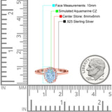 Halo Art Deco Oval Engagement Ring Simulated Cubic Zirconia 925 Sterling Silver