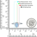 Halo Art Deco Oval Engagement Ring Simulated Cubic Zirconia 925 Sterling Silver