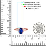Halo Art Deco Oval Engagement Ring Simulated Cubic Zirconia 925 Sterling Silver